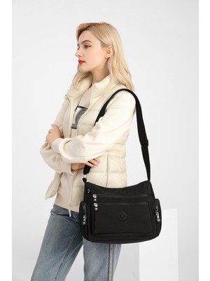 Smart Bags Krinkıl Kumaş Su Geçirmez Kadın Çapraz Çanta BC 1115 - Siyah