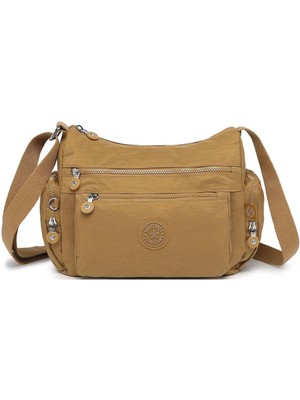 Smart Bags Krinkıl Kumaş Su Geçirmez Kadın Çapraz Çanta BC 1115 - Açık Kahve