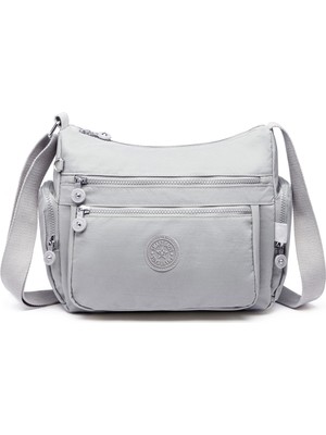 Smart Bags Krinkıl Kumaş Su Geçirmez Kadın Çapraz Çanta BC 1115 - Açık Gri