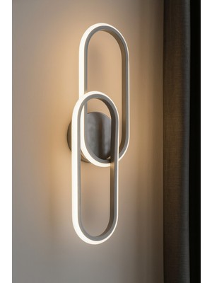 Modern Gri Renkli LED Duvar Aplikü, Banyo, Mutfak ve Salon Için Şık Aydınlatma