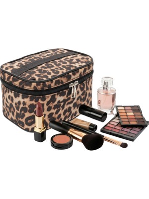 NS Reliable Captain Seyahat Makyaj Organizatörü Makyaj Çantası, çok Fonksiyonlu Kozmetik Çanta Kalp Desenli