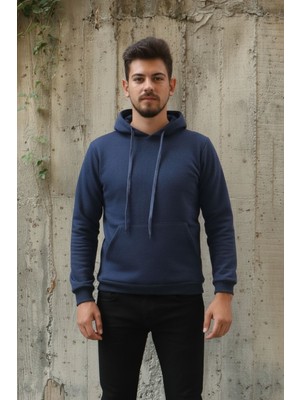 Evolaria Iki Iplik Kapşonlu Kanguru Cepli Erkek Günlük Sweatshirt