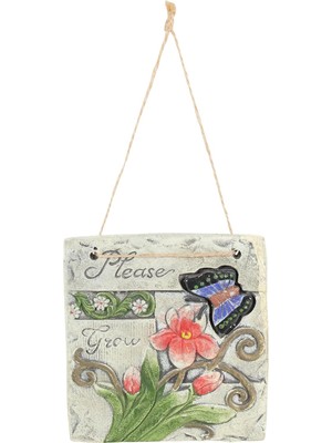 Asılabilir Balkon ve Bahçe Süsü, Mavi Kelebek Desenli