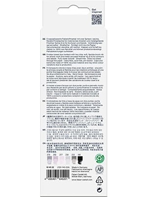 164522 - Goldfaber Aqua Dual Marker, Gri Tonlarında, Fırça Uçlu ve Ince Uçlu Keçeli Kalem, 6'lı Kutu