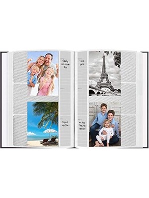 200- Post Bound Bay Mavi Deri Fotoğraf Albümü Altın Vurgulu 4 x 15 cm Baskılar Için