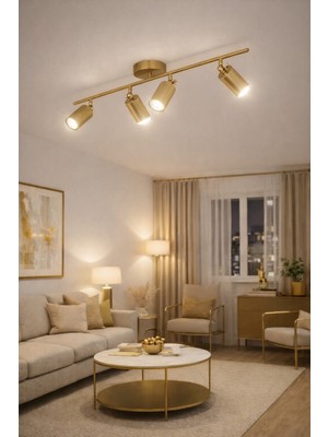 Modern Beyaz Işık Spot Ledli 4'lü Avize, Salon, Mutfak ve Kafe Dekorasyonu