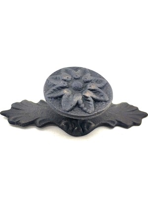 EkoAlışverişDünyam Antika Tarz Dekoratif Pirinç Çiçek Düğme - 29X70 Mm, Oksit