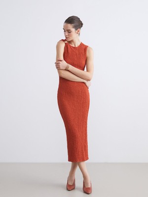 Lc Waikiki Yeni Sezon Bisiklet Yaka Büzgülü Bodycon Elbise