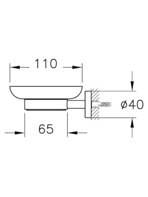 Base 200 A44105 Katı Sabunluk, Krom