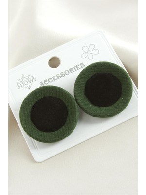 Nuveden Ieg™ Düğme Süet Kumaş Küpe