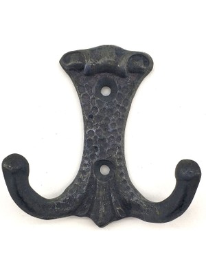 EkoAlışverişDünyam Antika Tarz Dekoratif Pirinç Anıt Çiftli Vestiyer Askı - 85X72 Mm, Oksit