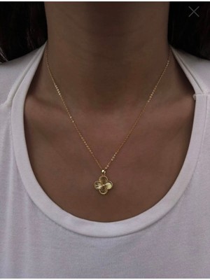 Çelik Gold Yonc. Kolye Şans Kolyesi ( Öğretmenler Günü, Anneler Günü, Doğum Günü Hediyesi Yonca )