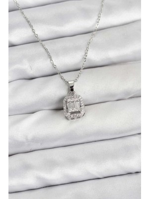 Nacario Bfs 316L Çelik Zincir Gümüş Renk Baget Model Kadın Kolye