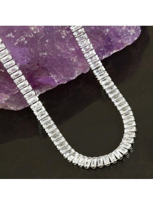 Nacario 6 mm Baget Taşlı Zirkon Lüks Çelik Kolye