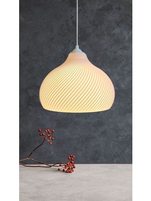 Elisa Beyaz Tekli Sarkıt Avize, Modern ve Şık Tasarım, E27 Plastik