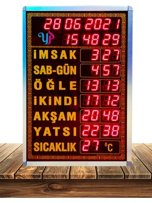 UltraMint Dijital Cami Saati, Elektronik Imsakiye, Gümüş Renk, Vakit Takip Cihazı