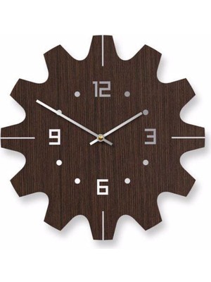 UltraMint Ahşap Lazer Çark Tasarımlı Dekoratif Duvar Saati