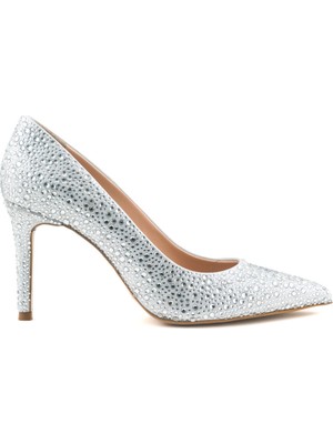 Rouge Stiletto Kadın Gece&Abiye Ayakkabı Yüksek Topuklu Stiletto 4924-18 Beyaz - Altın Renk