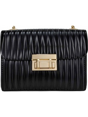 Bilgece Moda Gece Çantası, Portföy Çanta, Clutch Çanta,  Saten Görünümlü Zincirli Omuz Çantası