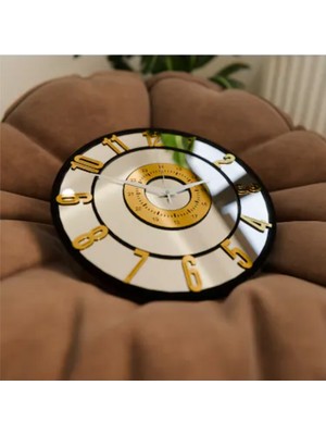 UltraMint Şık 25 cm Aynalı Pleksi Dekoratif Duvar ve Masa Saati