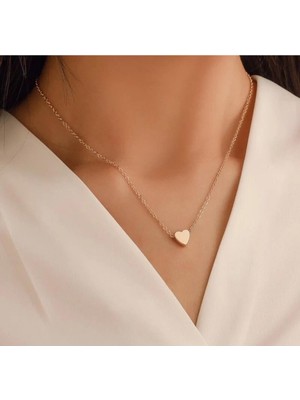 Normadia Minimal Altın Kaplama Çelik Kalp Kolye, Şıklığınızı Tamamlar