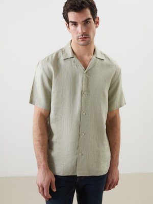 Lc Waikiki Yeni Sezon Regular Fit Kısa Kollu %100 Keten Erkek Gömlek