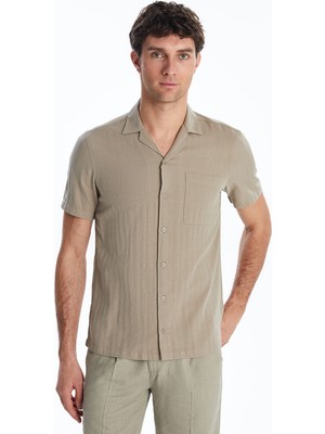 Lc Waikiki Yeni Sezon Regular Fit Kısa Kollu Keten Karışımlı Erkek Gömlek
