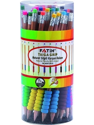 Fatih Kurşun Kalem Taiga Natural Renkli Eva Grip Silgili 36 LI