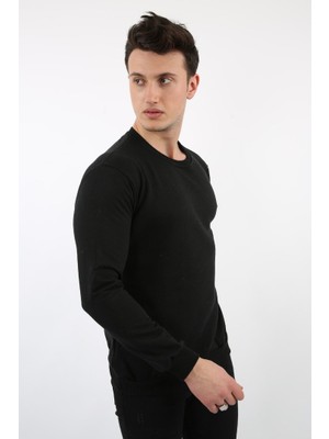 Evolaria Iki Iplik Düz Sıfır Yaka Erkek Günlük Sweatshirt