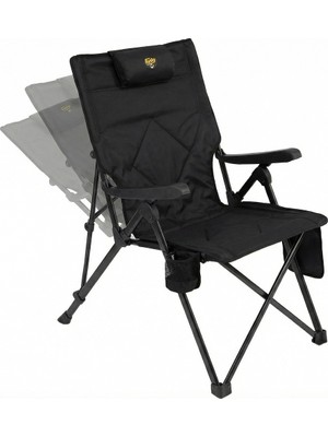 Funky Chairs Comfort 3 Kademeli Katlanabilir Kamp Sandalyesi - Siyah Konforlu Sünger Dolgulu Tasarım