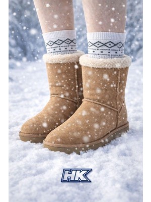 HK Underwear 3'lü Havlu Kumaş Desenli Kadın Çorabı