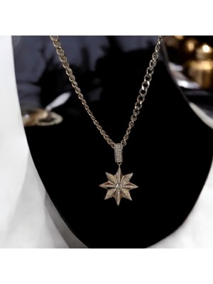 Normadia Parlak Zirkon Taşlı Gümüş Kadın Yıldız Kolye
