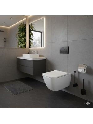 Geberit Smyle Square Beyaz Asma Klozet Seti