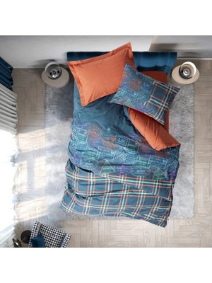 Cotton Box Genç Odası Tek Kişilik Lastikli Çarşaflı Pleds Tarçın Nevresim Takımı
