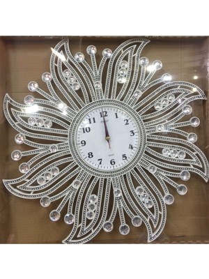 UltraMint Modern Büyük Boy Taşlı Duvar Saati, 53 Cm, Şık ve Zarif Tasarım