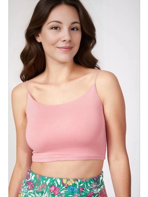 Hazelin Kadın Pembe Ip Askılı Örme Büstiyer HZL24S-ZK12001