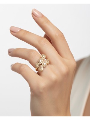 Kmod Life Zirkon Taşlı Sarmal Çelik Yüzük- Ayarlanabilir-Sevgililer Günü Hediyesi