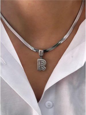 Normadia Şık 45CM R Harf Çelik Kolye, Zarif ve Günlük Kullanım Için Ideal