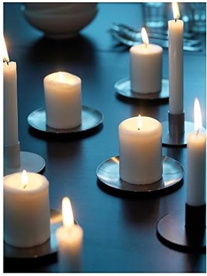 Hemsjö 4lü Blok Mum Seti Ucuz Beyaz Natürel 8 cm Skimmer Için Pö