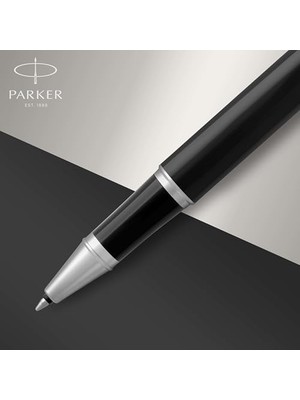 Parker Im Lake Siyah Krom Tasarımlı Roller Kalem, Ince Uç, Siyah Mürekkep (1931658)