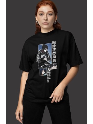 Sevbano Tasarım Mikasa Ackerman Baskılı Unisex Oversize Attack On Titan Anime Tişört