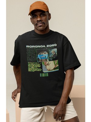 Sevbano Roronoa Zoro Baskılı Unisex Oversize One Piece Anime Karakter Tişört