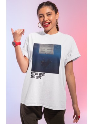 Sevbano Billie Eilish Hit Me Hard And Soft Baskılı Unisex Oversize Şarkıcı Tişört