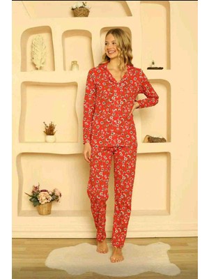Çıcek Desenlı Pıjama Takımı