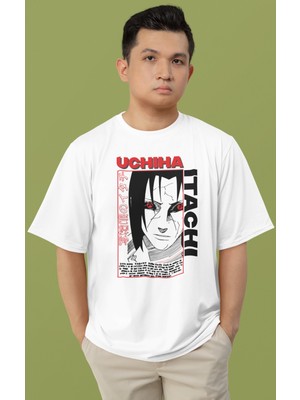 Sevbano Uchiha Itachi Naruto Baskılı Unisex Oversize Anime Karakter Tişört