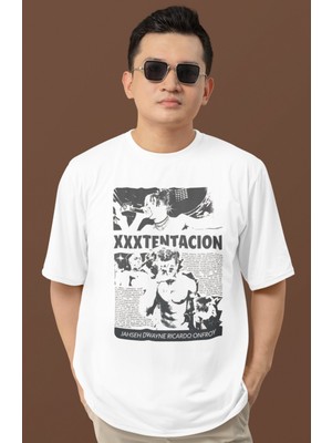 Sevbano Xxx Tentacion Rapper Baskılı Unisex Oversize Şarkıcı Tişört