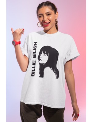 Sevbano Billie Eilish Baskılı Unisex Oversize Şarkıcı Tişört