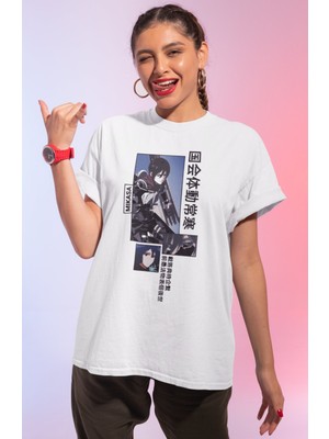 Sevbano Tasarım Mikasa Ackerman Baskılı Unisex Oversize Attack On Titan Anime Tişört