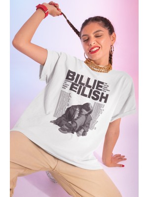 Sevbano Billie Eilish Hit Me Hard And Soft Baskılı Unisex Oversize Şarkıcı Tişört