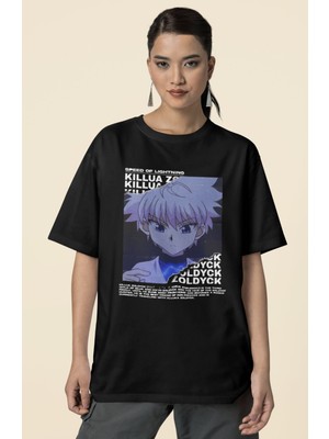 Sevbano Speed Of Lightning Killua Zoldyck Baskılı Unisex Oversize Anime Dizi Karakter Tişört
